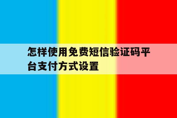 怎样使用免费短信验证码平台支付方式设置 怎样使用免费短信验证码平台支付方式设置