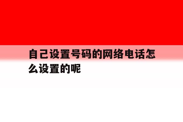 关于自己设置号码的网络电话怎么设置的呢的信息 关于自己设置号码的网络电话怎么设置的呢的信息