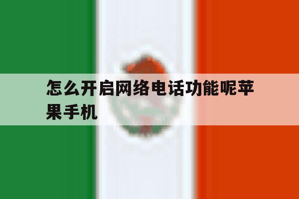 怎么开启网络电话功能呢苹果手机的简单介绍 怎么开启网络电话功能呢苹果手机的简单介绍